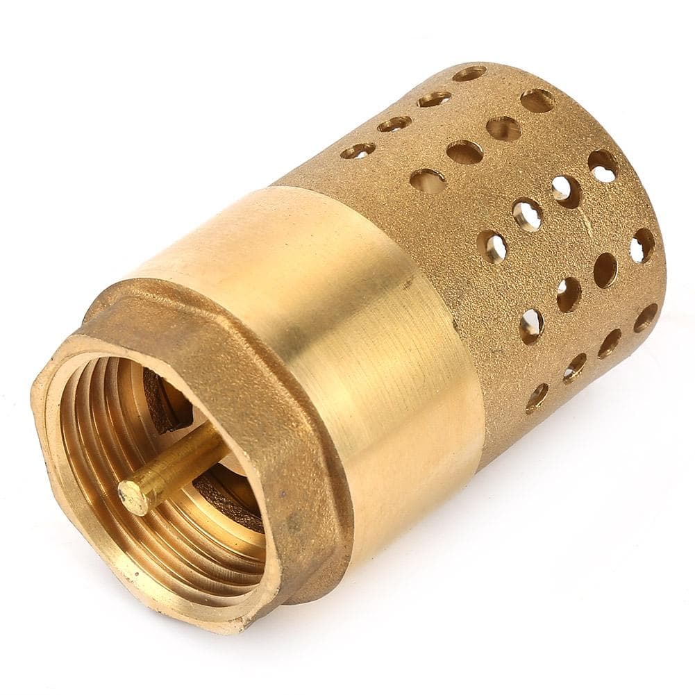 Brass One Way Female Thread Foot Valve Mesh Check Valve with Holes Strainer Filter DN25