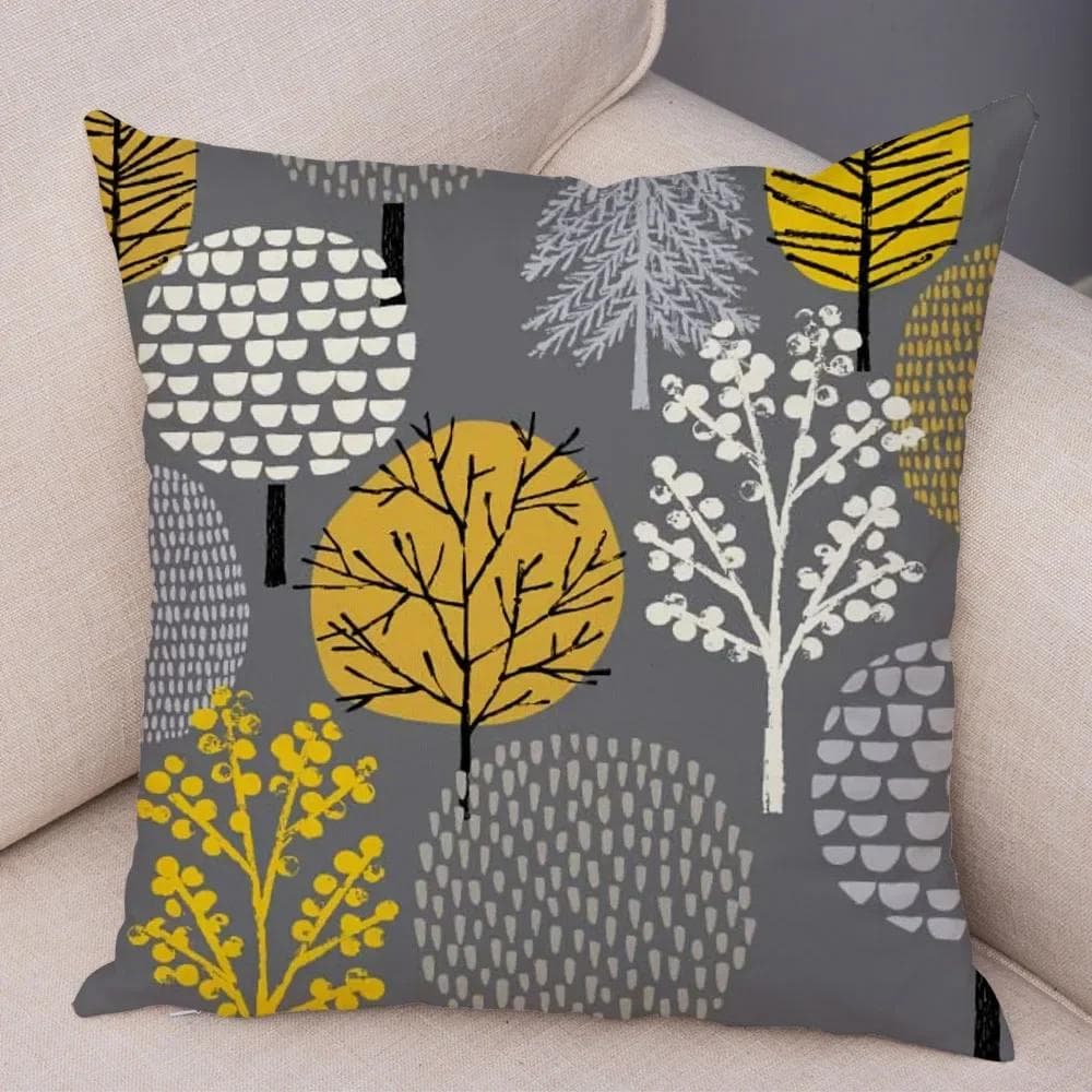Abstract Art Cushion Cover Decorative Geometric Plant Tree Flower Pillowcase Sofa Home Car 45x45cm