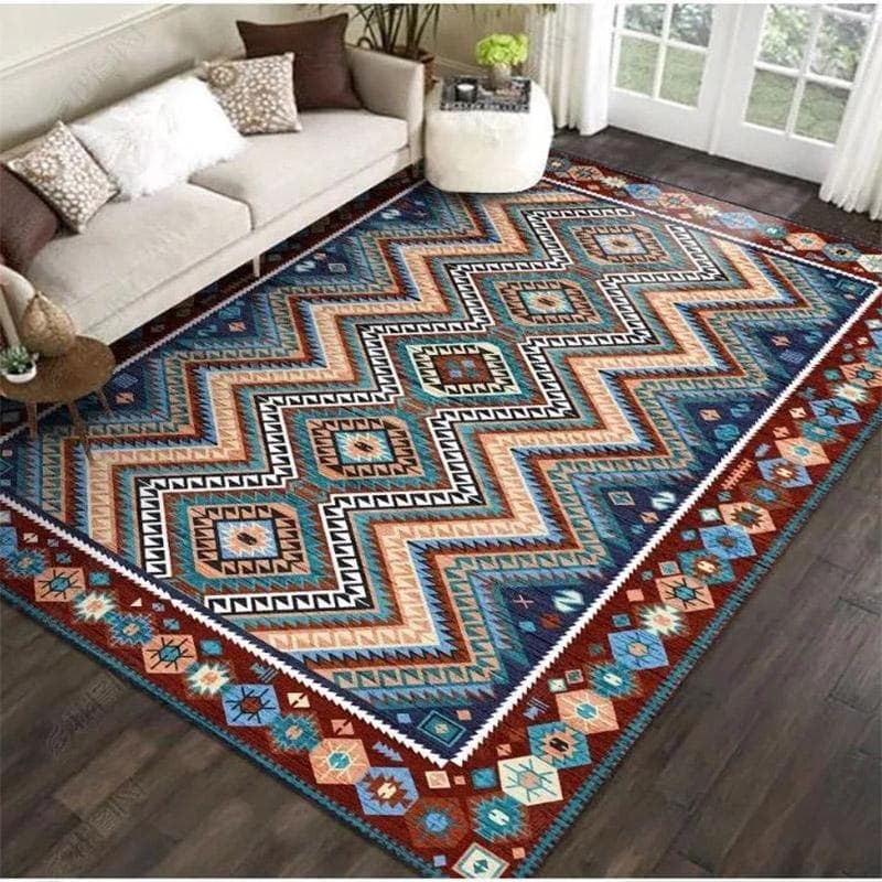Persian Carpet Large Area Rugs Living Room Crystal Carpet Indoor Welcome Mat Coffee Table Carpet Ethnic Style Bedside Rug Dust Mat 60*90cm