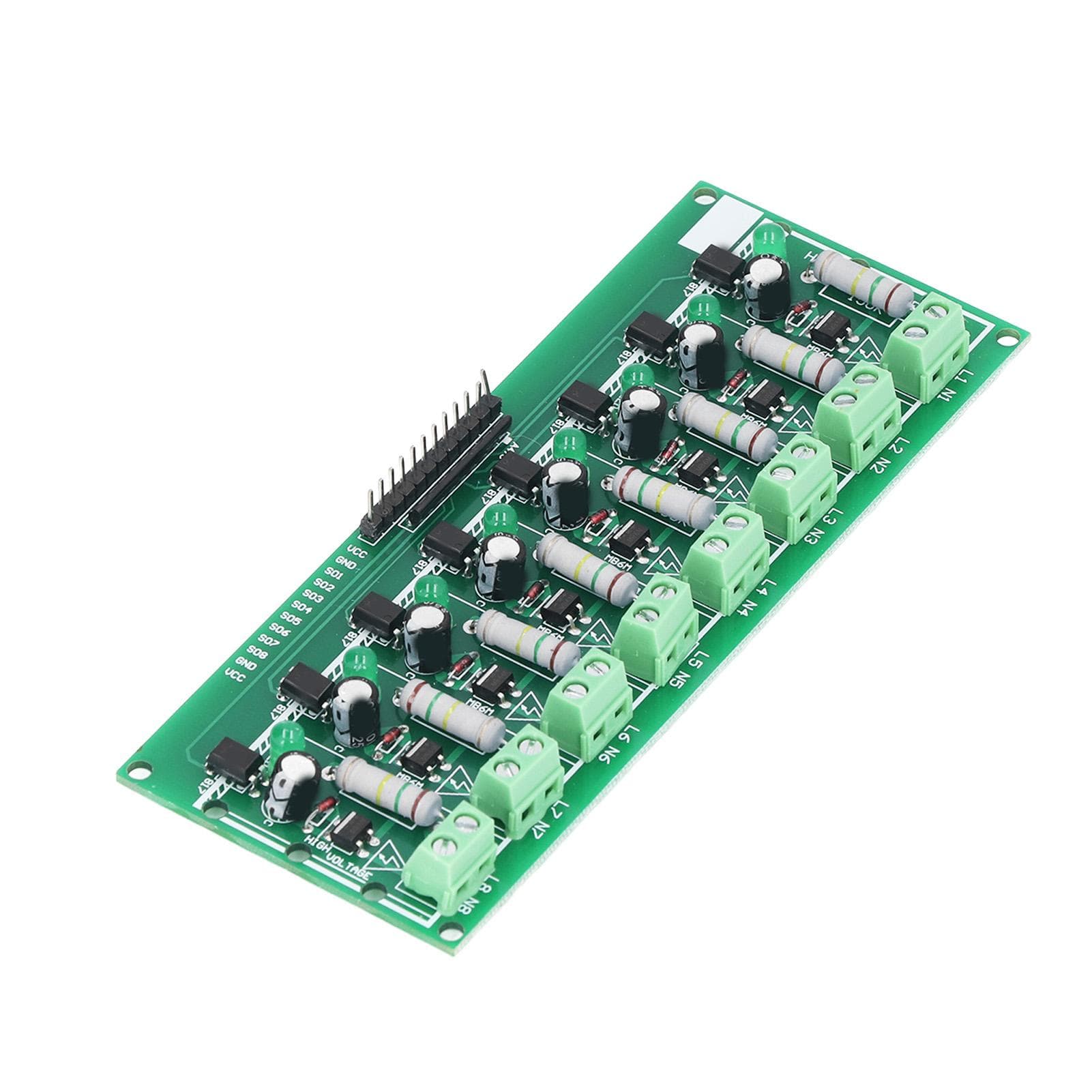 Optocoupler Isolation Board 8 Channel PLC Voltage Detection Module 220V AC for DIY