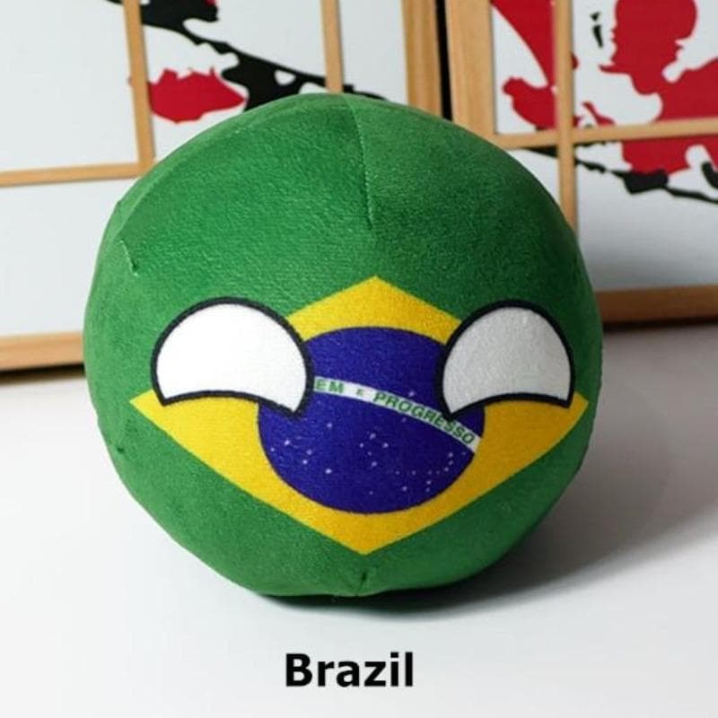 20cm Polandball Plush Doll Country Ball Anime Short Stuffed Plush Doll Toy Brazil