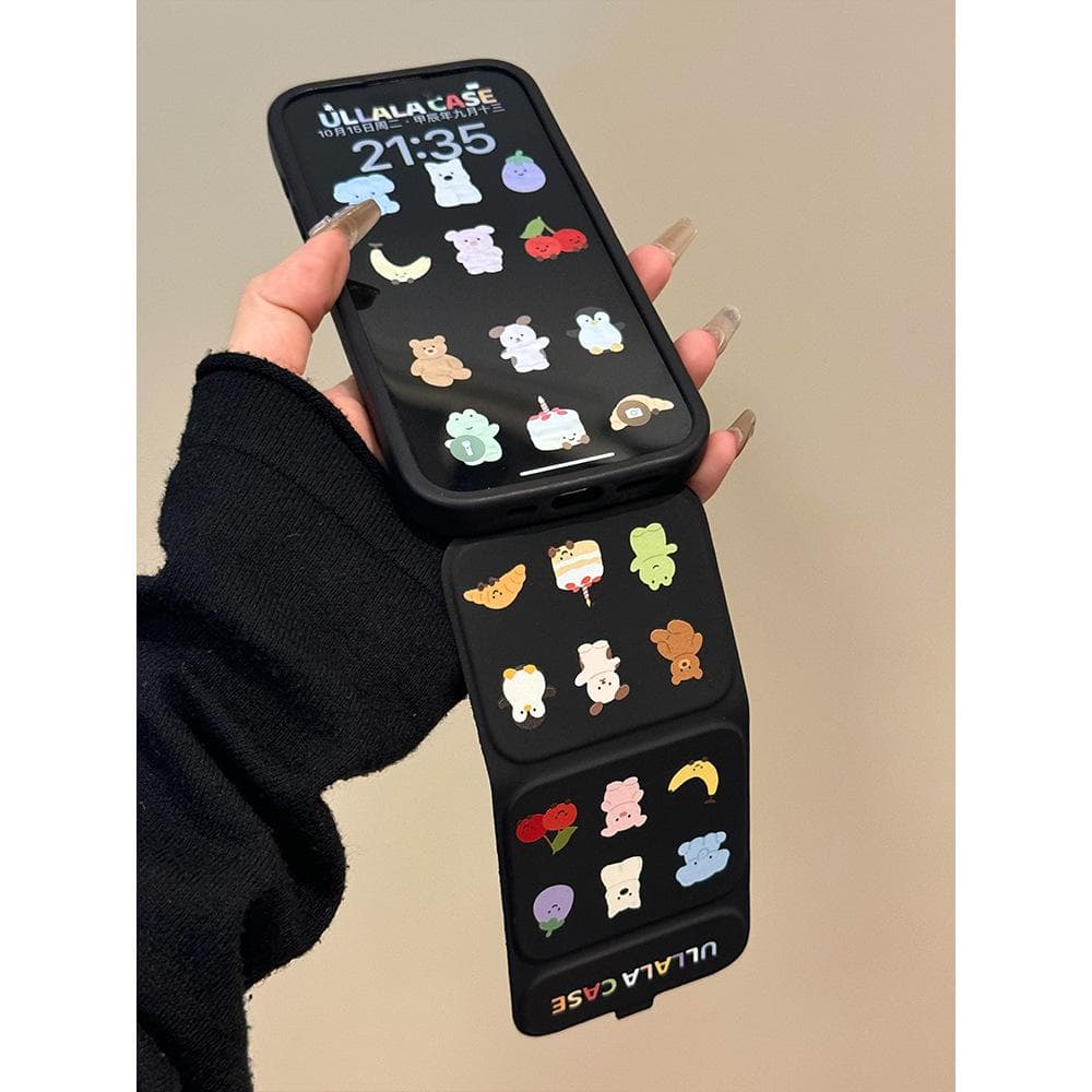 Full Screen Cute Animal Cake Suitable for Iphone15promax Mobile Phone Case Apple 16 Magnetic Folding Bracket 14 iPhone 11