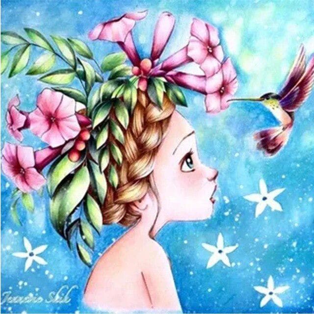Diamond Painting Cartoon Diamond Embroidery Diamond Mosaic Beautiful Girl Picture Of Rhinestones 30X30CM