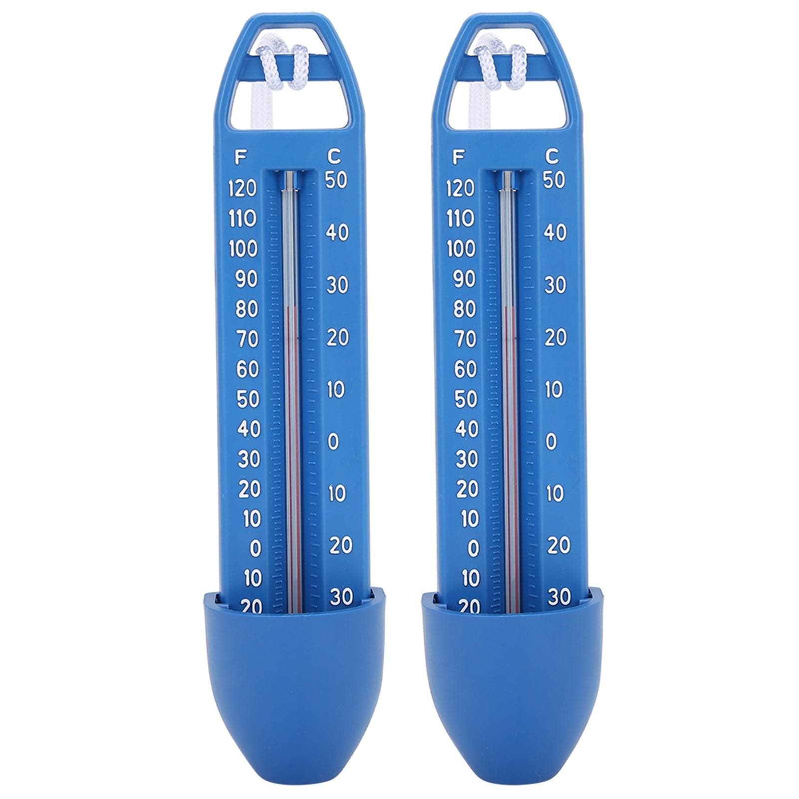 2Pcs 16.5x3.7cm Floating Swimming Pool Thermometer for Swimming Pool SPA Sauna Hot Spring