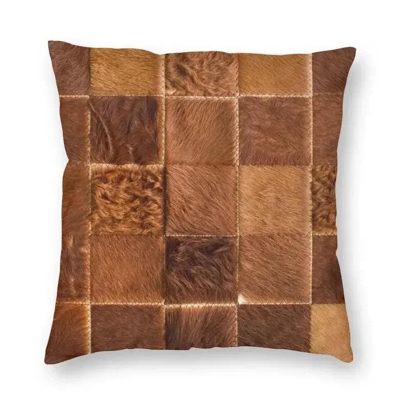 Faux Fur Modern Cowhide Texture Pillowcover Decoration Animal Hide Pattern Skin Leather Cushion Cover Throw Pillow Printing 30x30cm light grey
