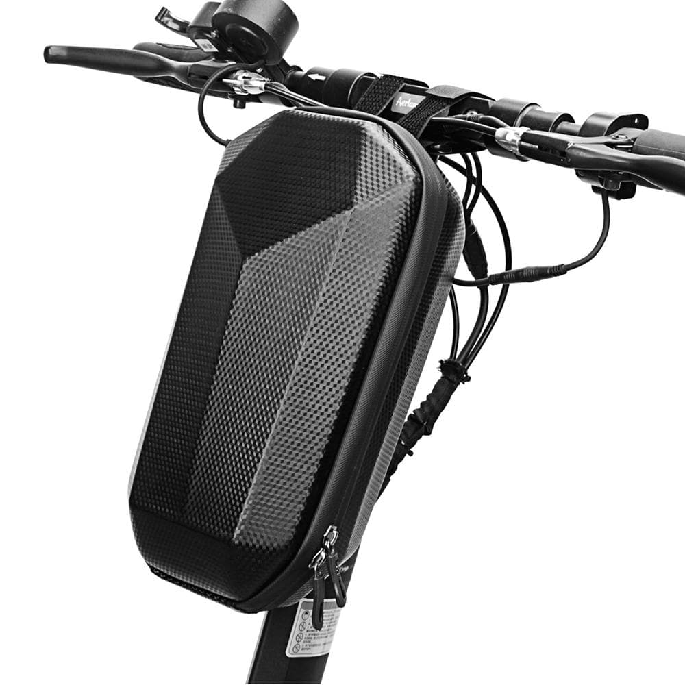 Scooter Handlebar Bag Waterproof Hard Shell EVA Storage Bag for Folding Bike Electric Scooter black