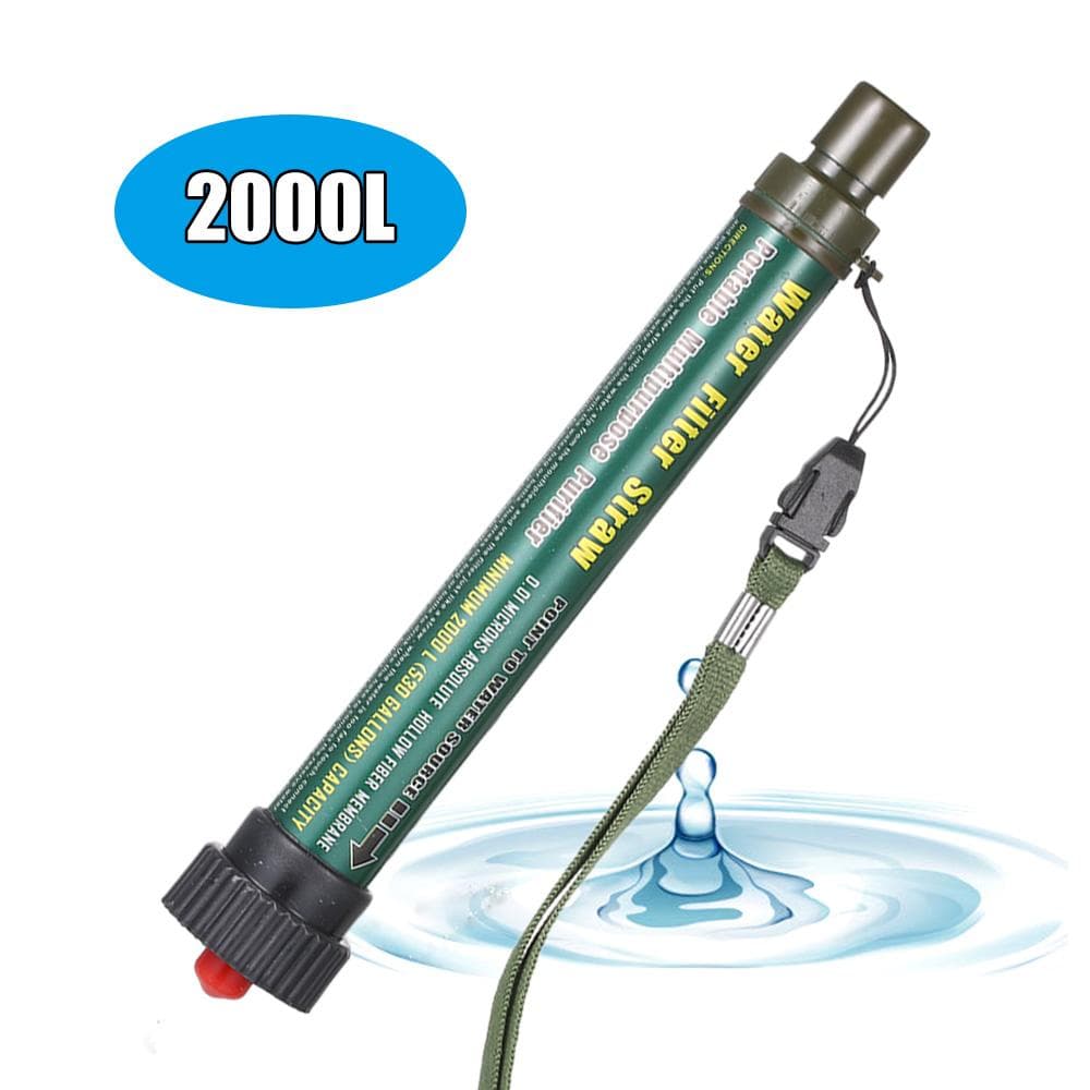 Water Filter Straw Outdoor Water Purifying Device Portable Personal Water Purifier 1 pc army green