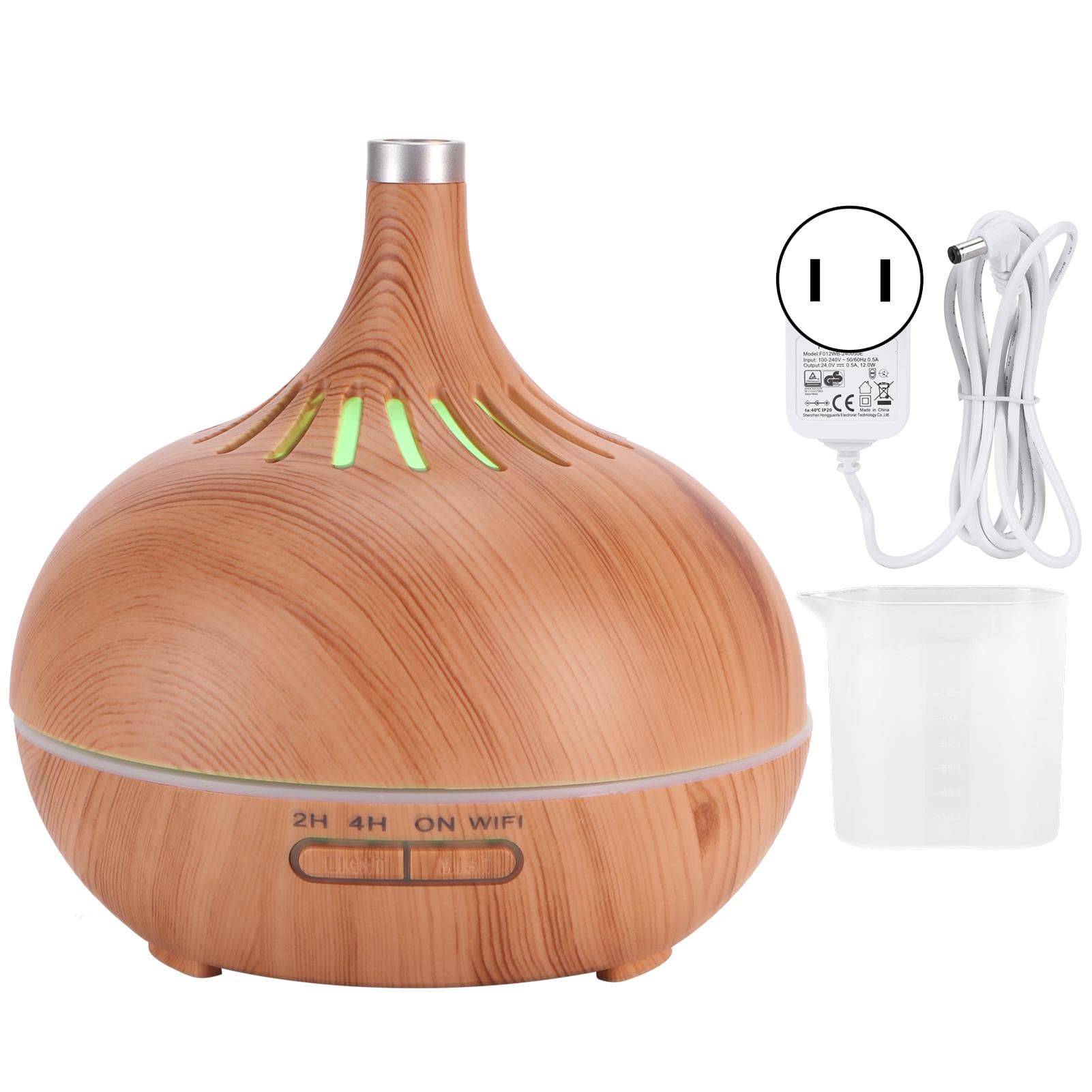 400ml Aroma Diffuser WIFI Control Wood Grain Aromatherapy Humidifier Colorful Night Light