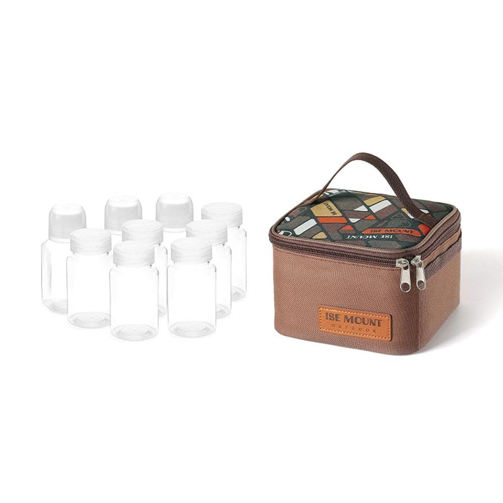 Spice Shaker Seasoning Dispenser Spice Containers Travel Spice Kit Set with Travel Storage Bag dark brown