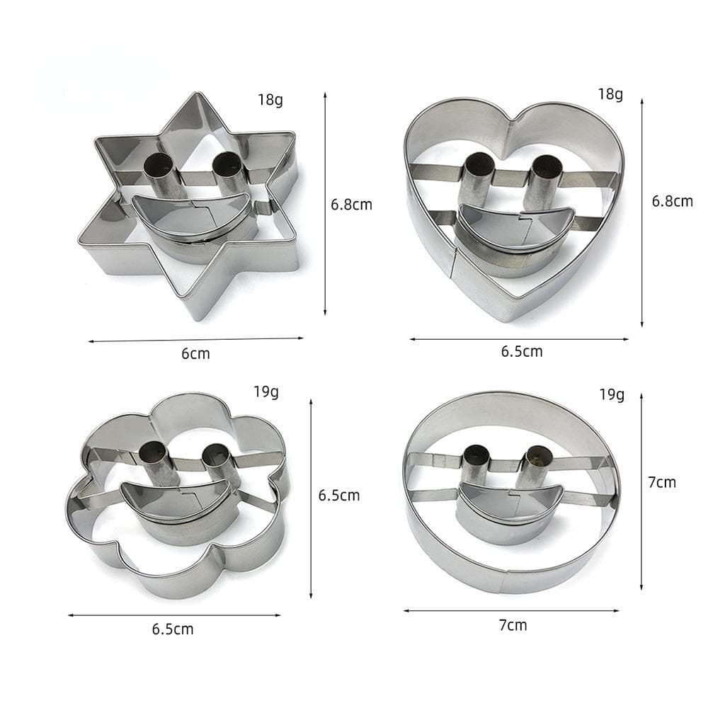 4 Pcs Stainless Steel Cookie Molds Baking Cake Molds Cookie Cutter Kitchen Tool 4pcs