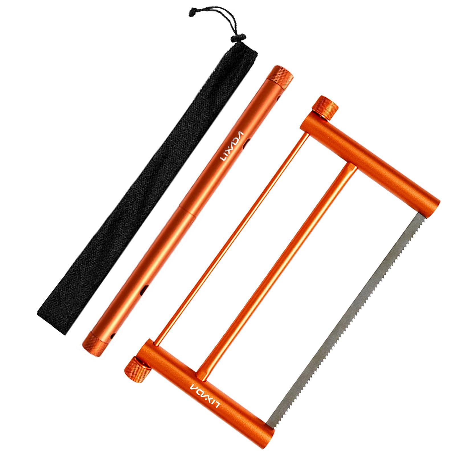 Lixada Multifunctional Folding Wood Saw Aluminium Alloy Hand Saw Portable Mini Garden Bucksaw for orange