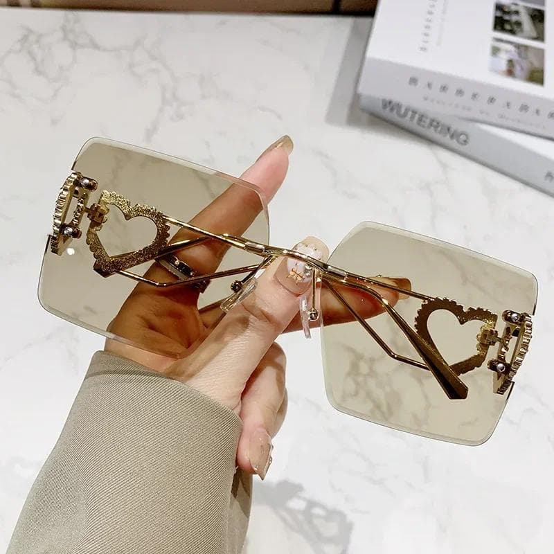 Classic Rimless Square Sunglasses Women Men Designer Metal Mirror Sun Glasses Unisex Fashion UV Protection Other