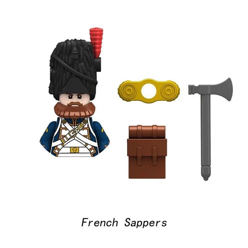 Medieval Napoleonic Wars Military Figure Building Block Prussian British French Italy Spain Knight Navy Soldier Bricks