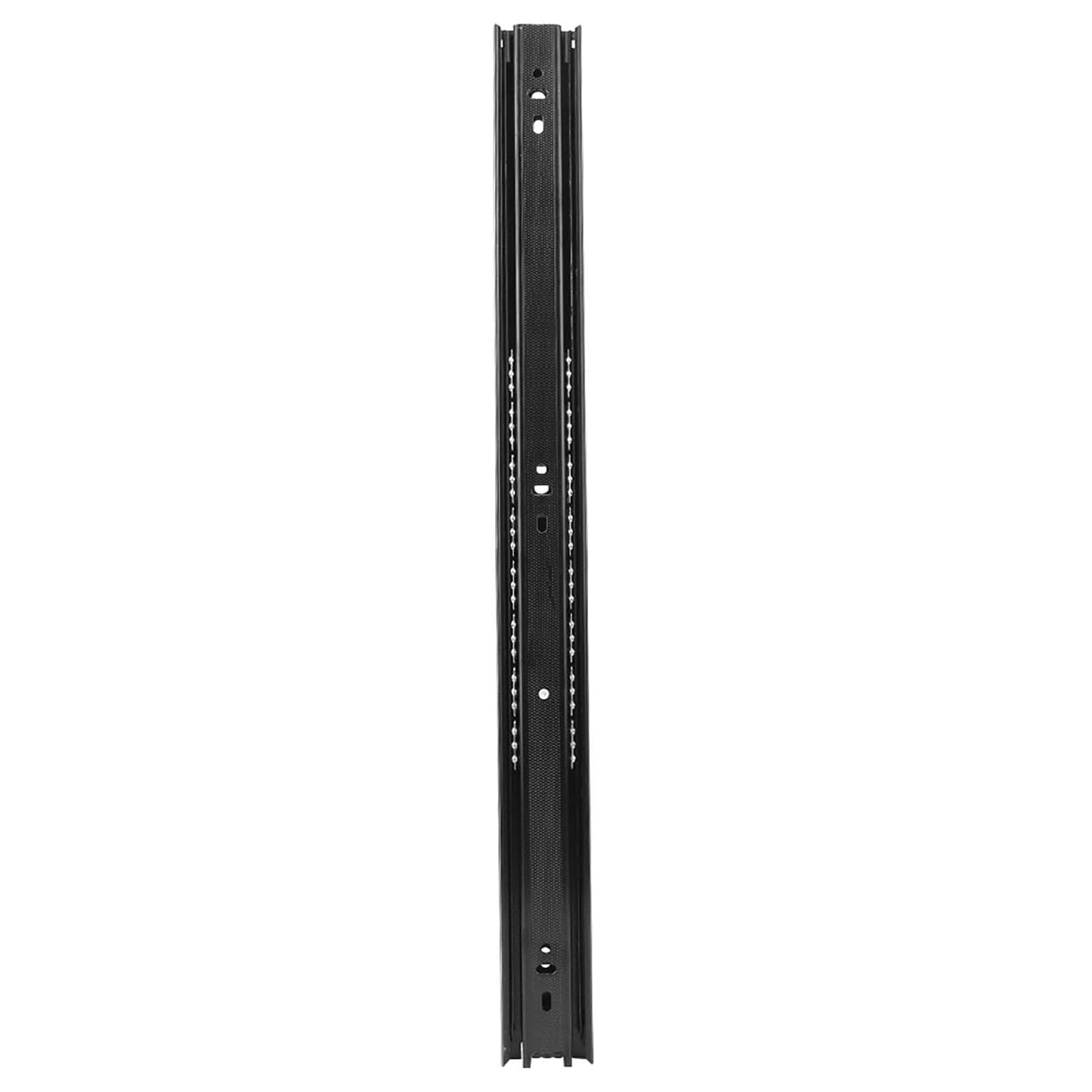 2 Pcs Drawer Slide 12in 3 Sections Ball Bearing Flexible Cabinet Drawer Sliding RailBlack