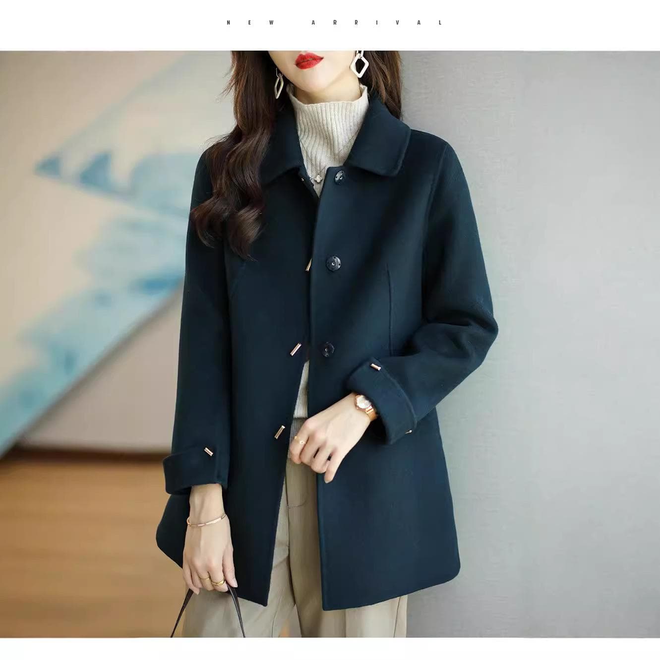 New Korean Version Small Casual Coat Women's Short Woolen Coat Slim Coat Women's Versatile M