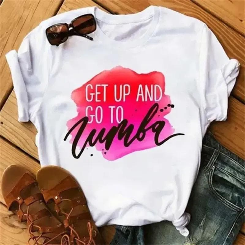Zumba Graphic Tshirt Women's Clothing Fitness Dance Letter Printed Tees Summer Shirt Sport Gymnastics Femme Fashion T-Shirt Tops XXXL