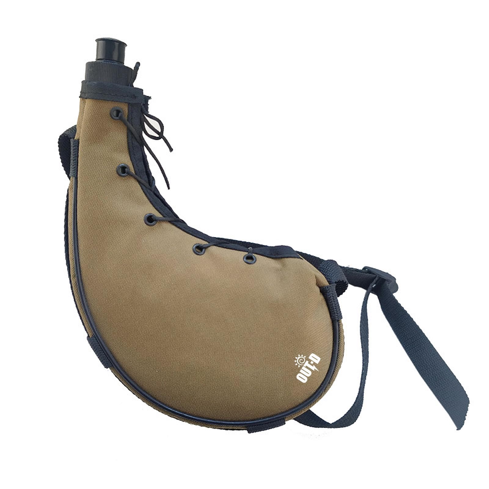 Outdoor Water Bottle 800ml Water Kettle Sports Bottles with Shoulder Strap for Hiking Backpacking brown