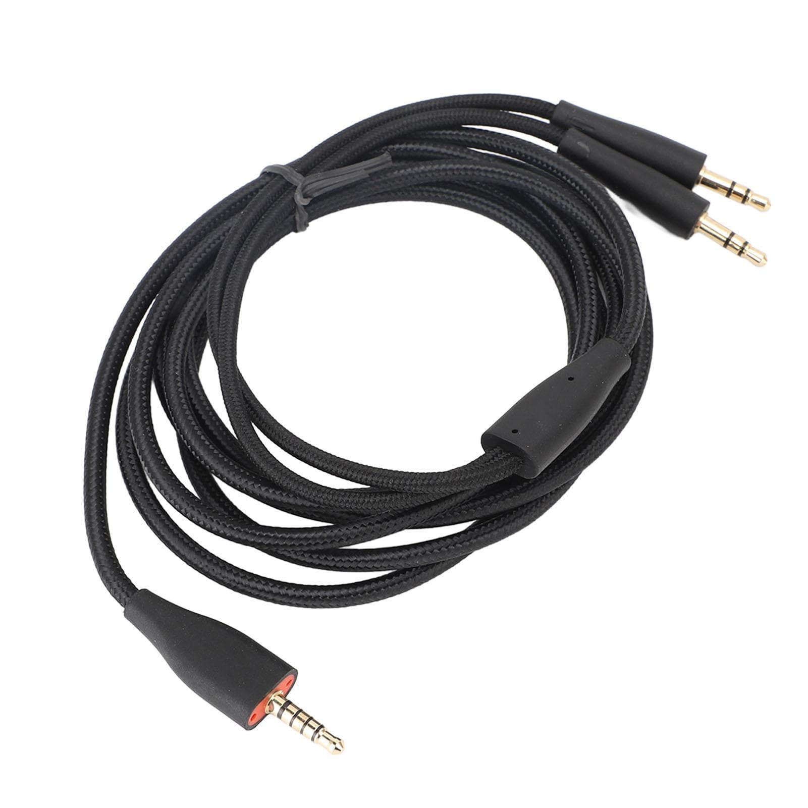Headset Cable for MMX100 2m Length 3.5mm To Dual 3.5mm Plug PC Headset Replacement Cable Gray black