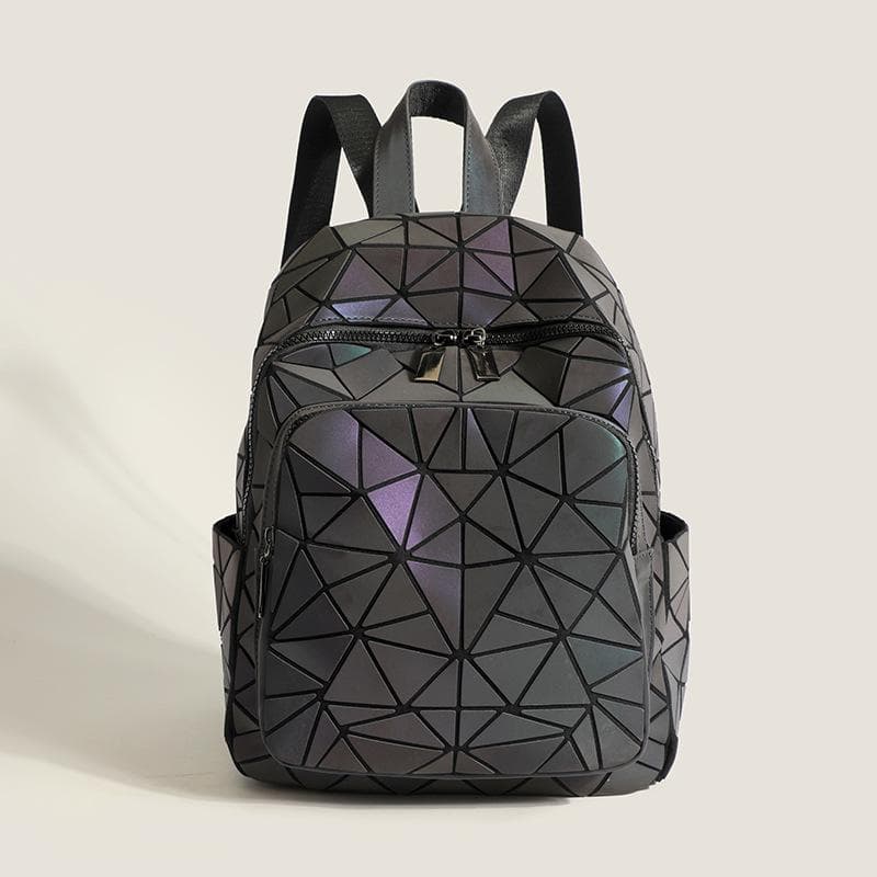 Diamond-shaped Backpack, Large-capacity Color-changing Backpack, Trendy Geometric Diamond-shaped Motorcycle Backpack