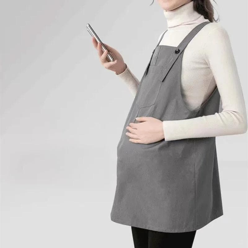 Radiation Protection Maternity Clothes For Pregnant Women Radiation Protection EMF Shielding Dress Lay Outwear Aprons XL grey
