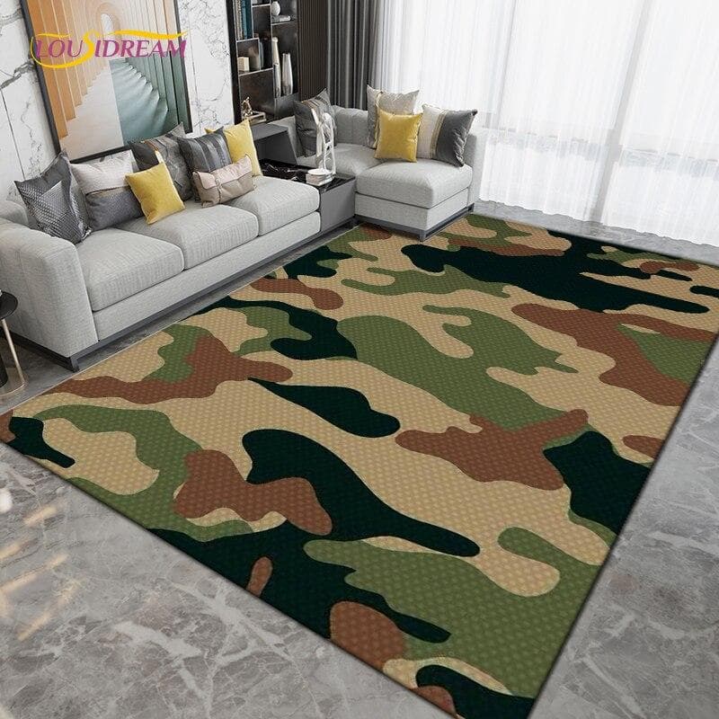 Military Camouflage Carpets for Living Room Bedroom Decorative,Outdoor Camping Rugs,Doormat Kitchen Bathroom Non-slip Floor Mats 60x90cm