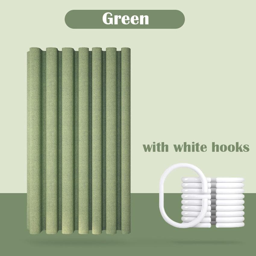 Luxury Thick Imitation Linen Shower Curtain Waterproof Bath Curtains For Bathroom Bathtub Large Bathing Cover with Metal Hooks W180xH200cm