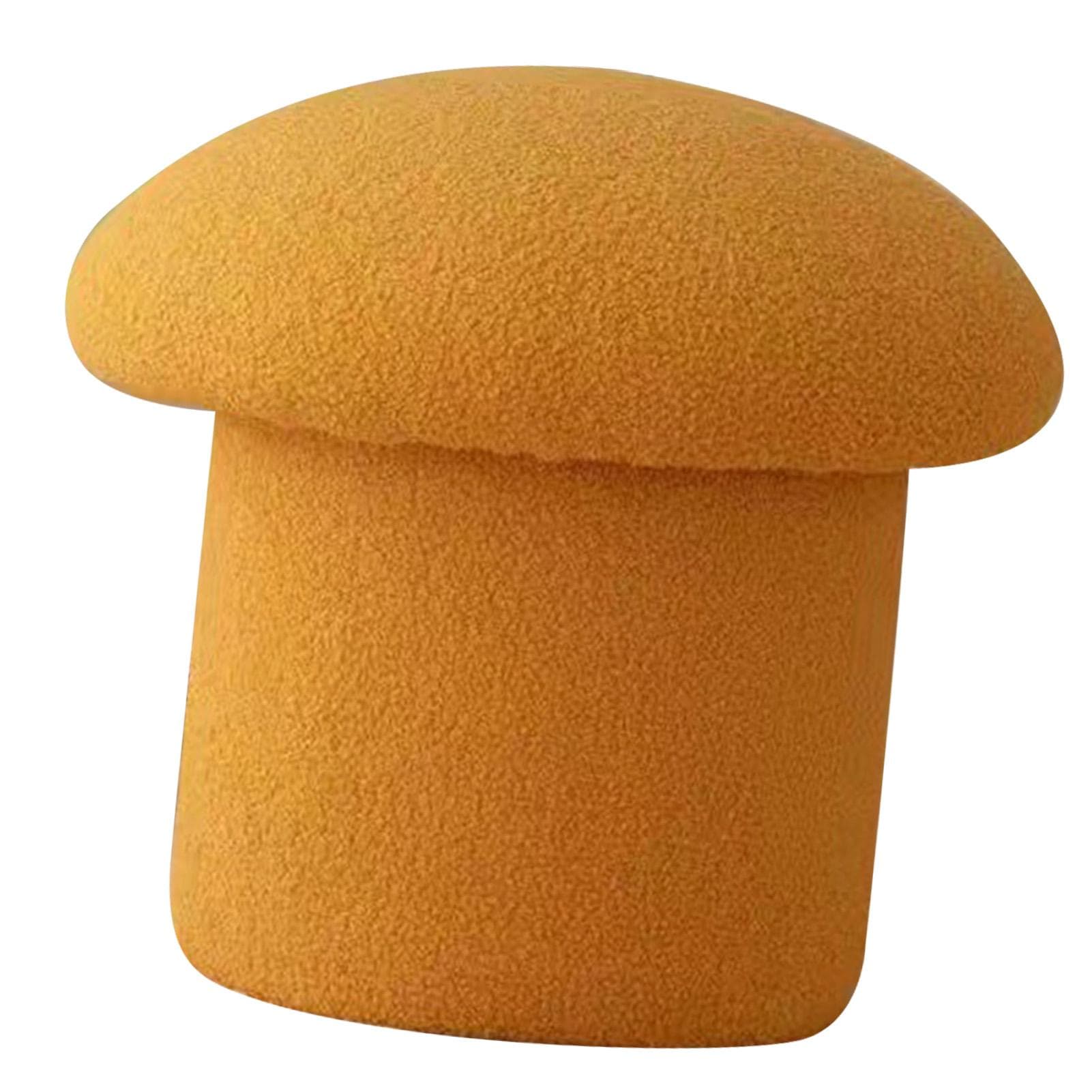 Sofa Bench Simple Modern Elastic Comfortable Soft Round Pine Wooden Foot Stool for Home Decoration yellow