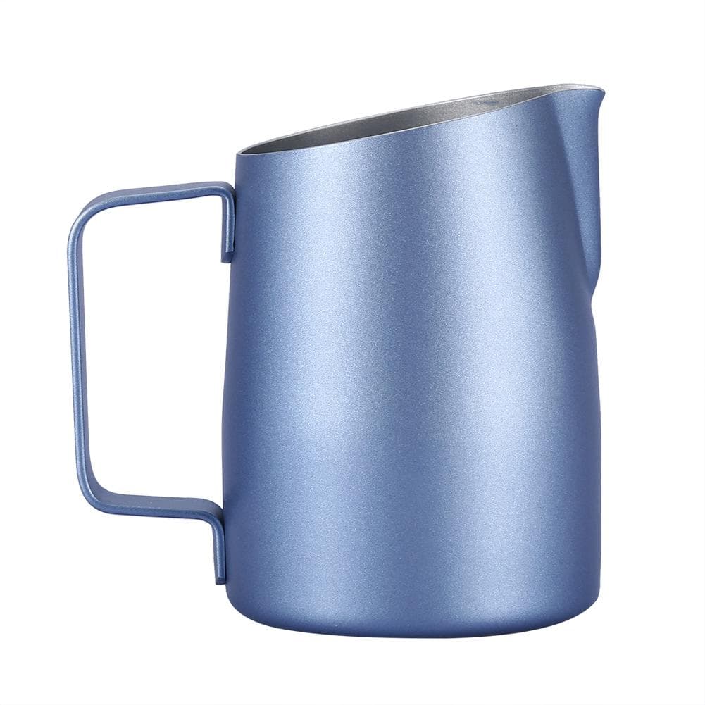 Stainless Steel Durable Milk Frother Cup Coffee for Kitchen Hotel Party(Blue)