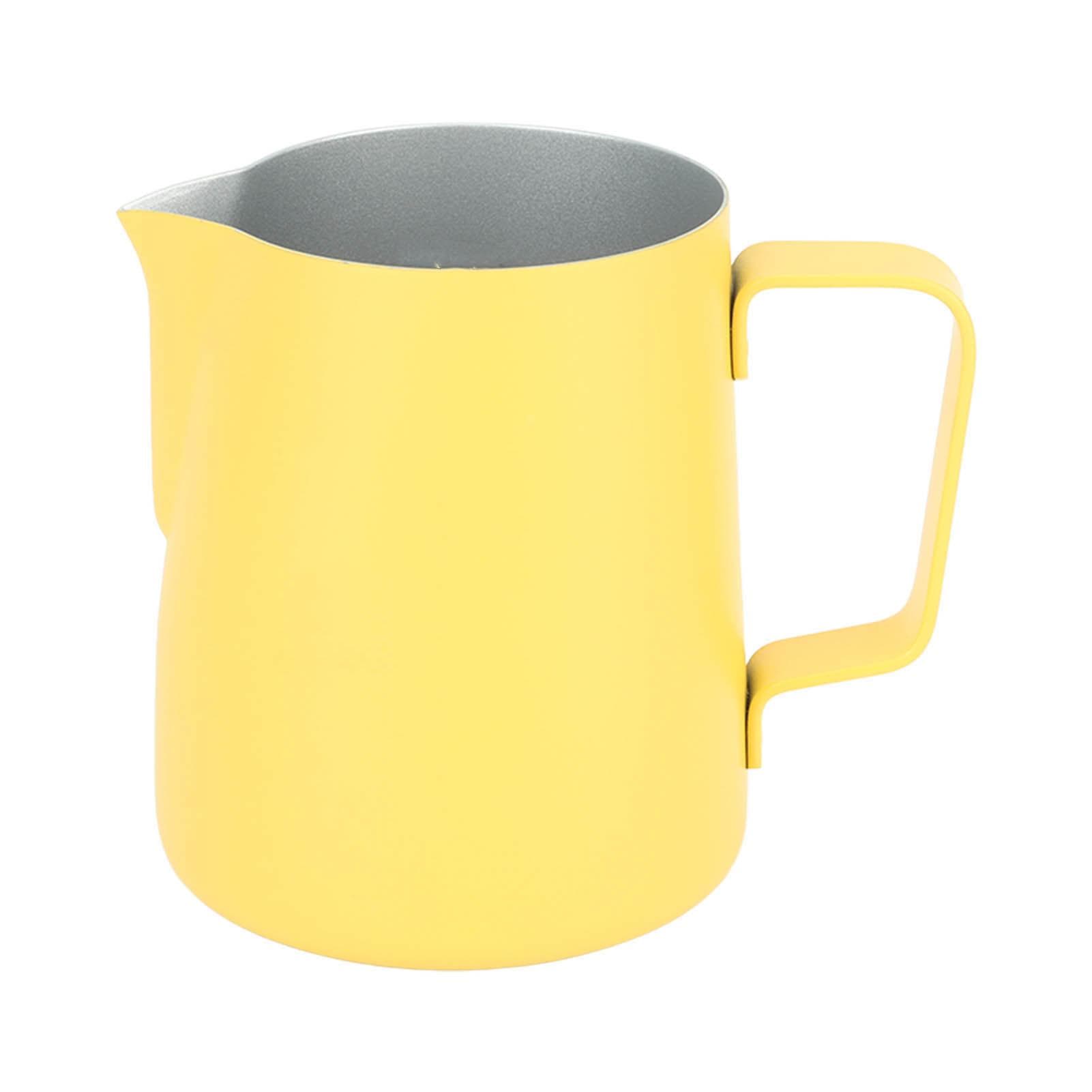 Milk Frothing Pitcher Stainless Steel 380ml Pointed Spout Milk Froth Cup Coffee Utensils Yellow L(for 6.5-9kg) light yellow