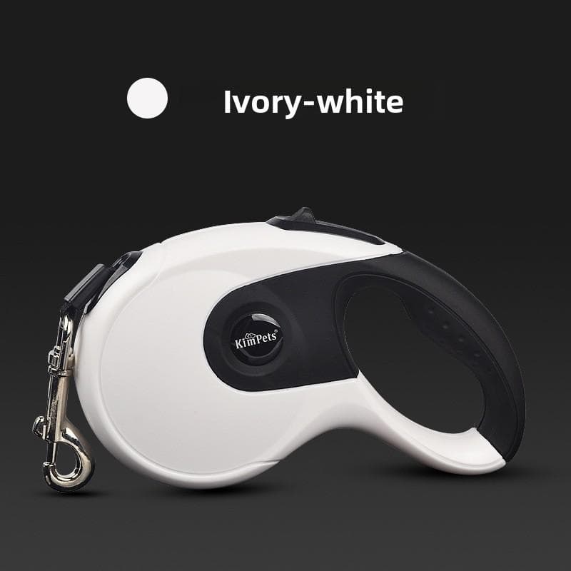 Pet Auto Retractable Traction Rope With Abs Nylon Cord For Walking And Training Ivory White,Extra Large
