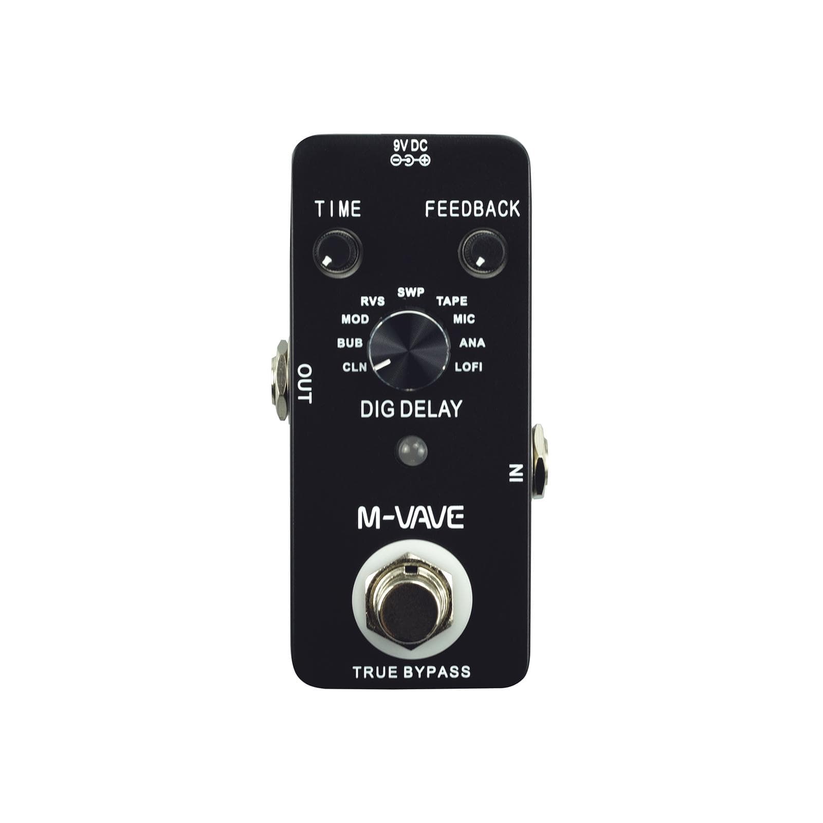 M-VAVE DIG DELAY Digital Delay Guitar Effect Pedal with 9 Delay Effects True Bypass Full Metal Shell black