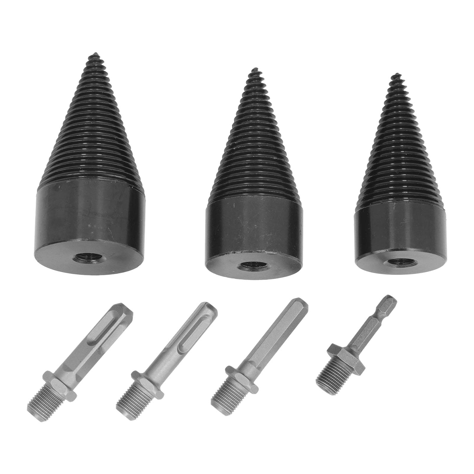 Cone Splitter Kit 32mm 42mm 50mm Splitting Drill Bits Square Round Hex Shanks Heavy Duty Firewood