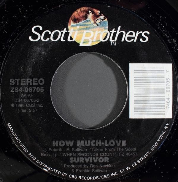 7inch Record SURVIVOR - How Much Love ZS406705 Scotti Bros. Re 1986 US Rock Used