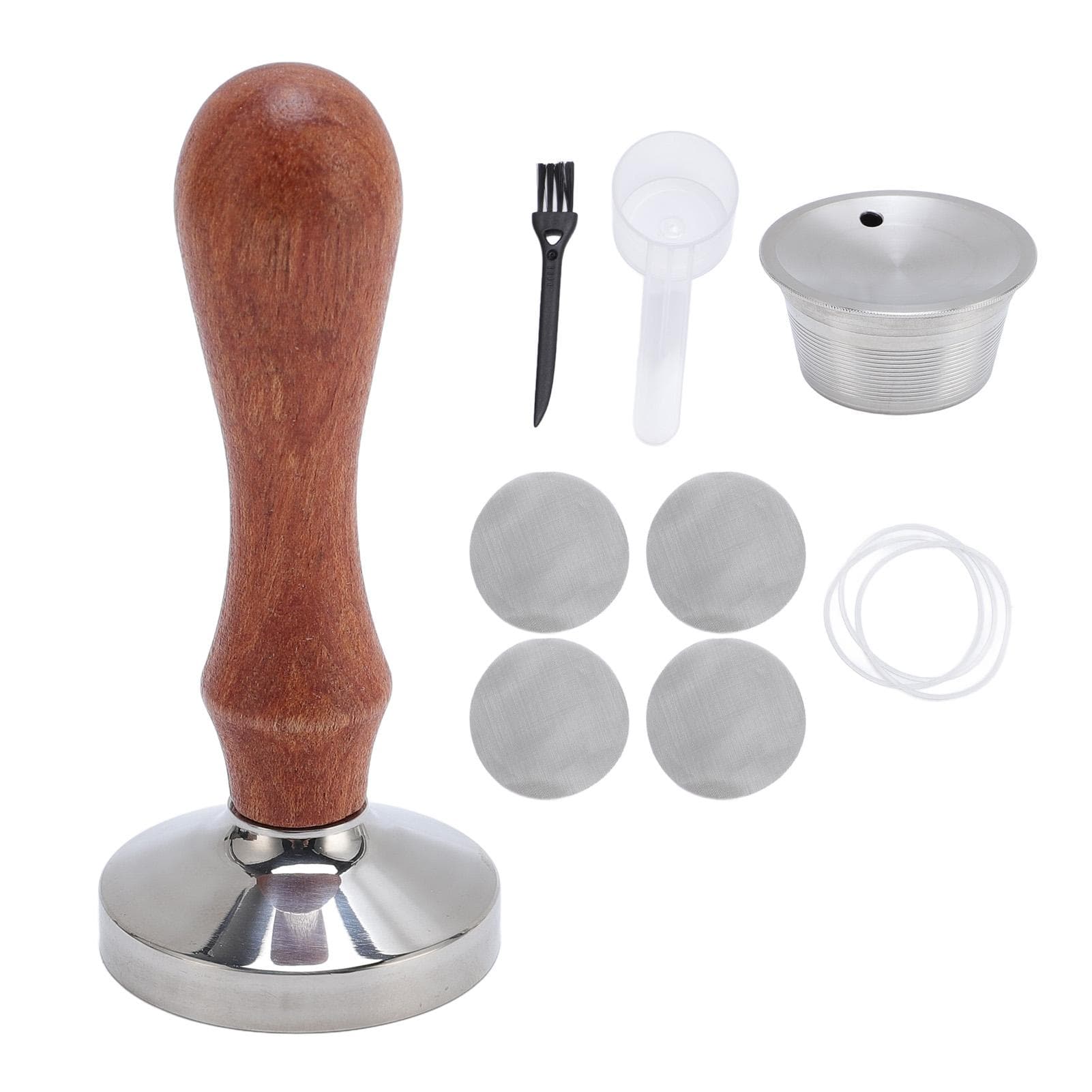 Stainless Steel Coffee Capsule with Tamper Easy Cleanup Long Lasting Reusable Refillable Coffee Pod L