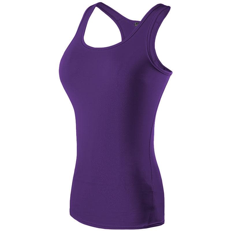 Women Yoga Vest Home Gym Fitness Sleeveless T Shirt Sports Clothes Gym Running Workout Tank Tops L purple
