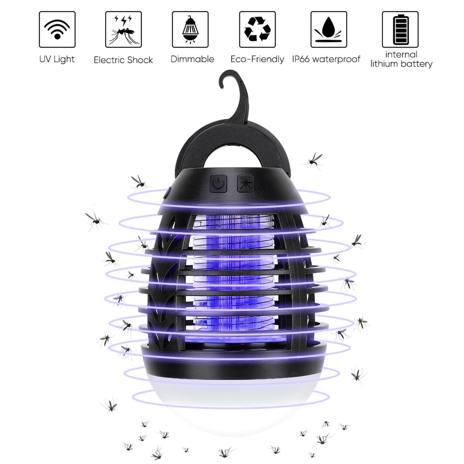 Two in one LED Purple Light Strong Mosquito lamp no Pollution no Damage Wild Outdoor Furniture