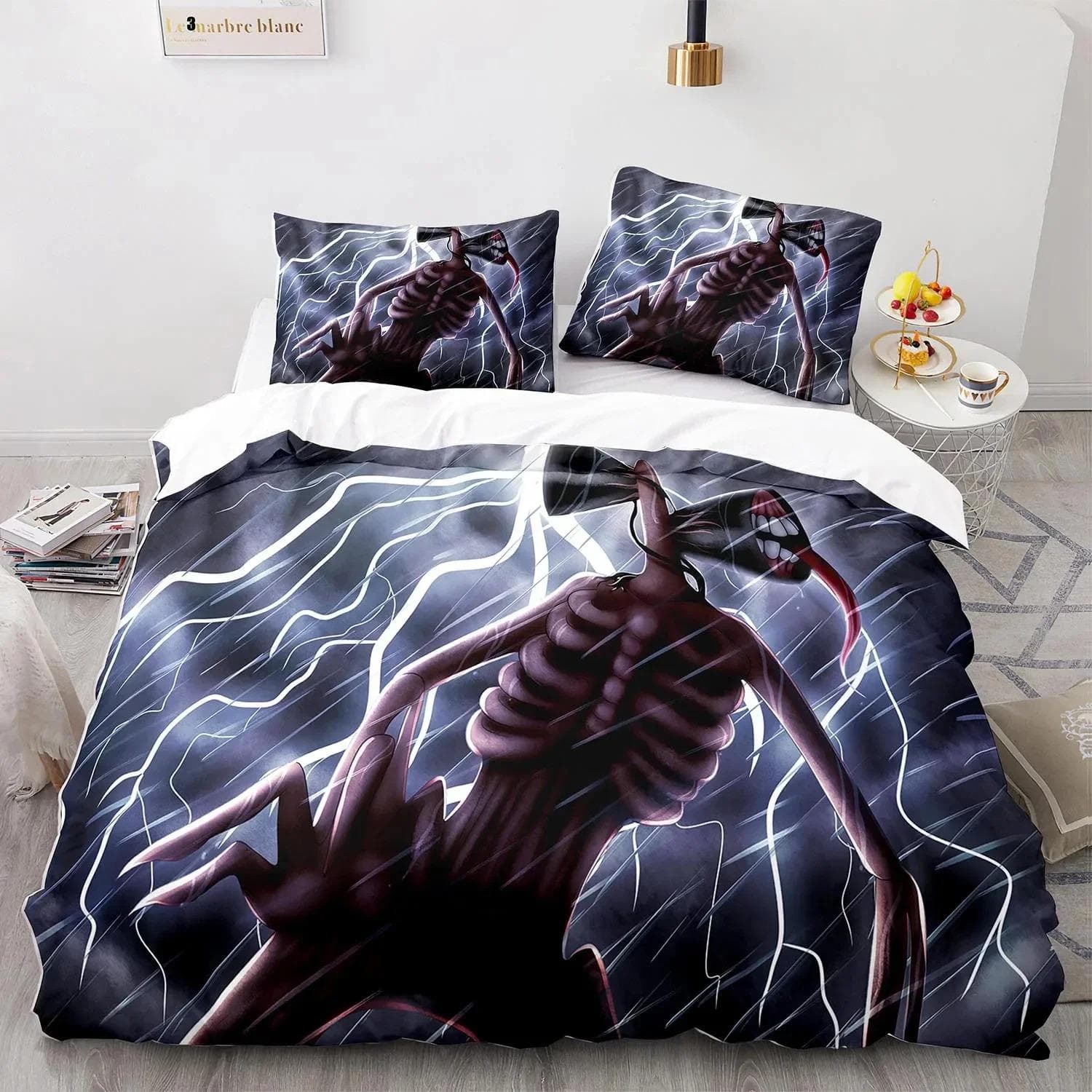 3D Print Siren Head Bedding Set Duvet Cover Bed Set Quilt Cover Pillowcase Comforter king Queen Size Boys Adult Bedding Set 70x133cm 2pcs