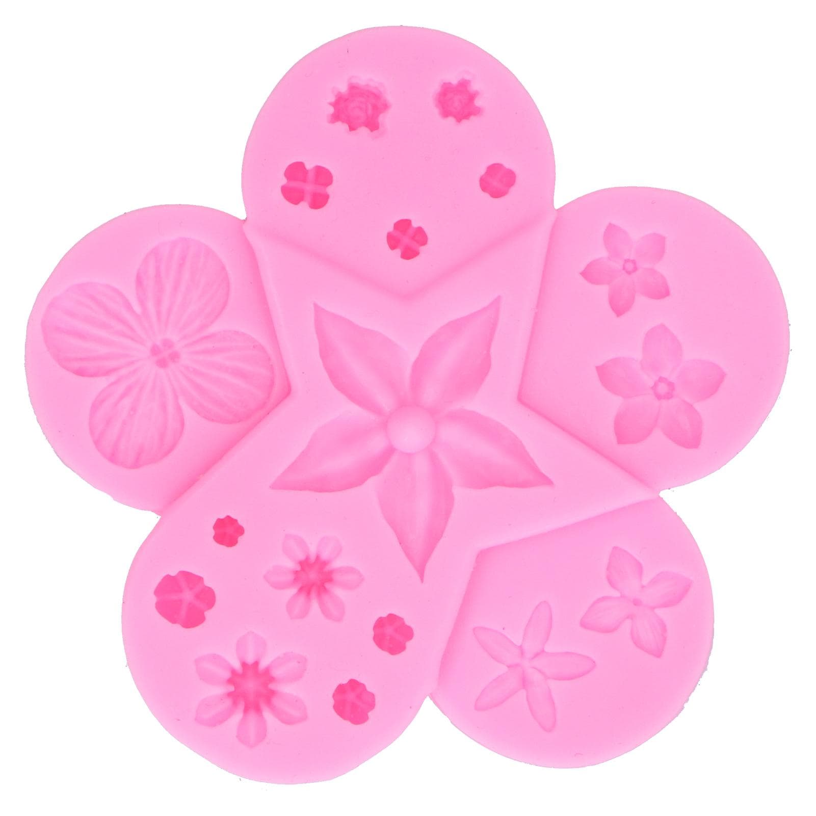 Silicone Mold Flower Leaf Shape Chocolate Mold DIY Fondant Cake Mold Kitchen UtensilsPink pink