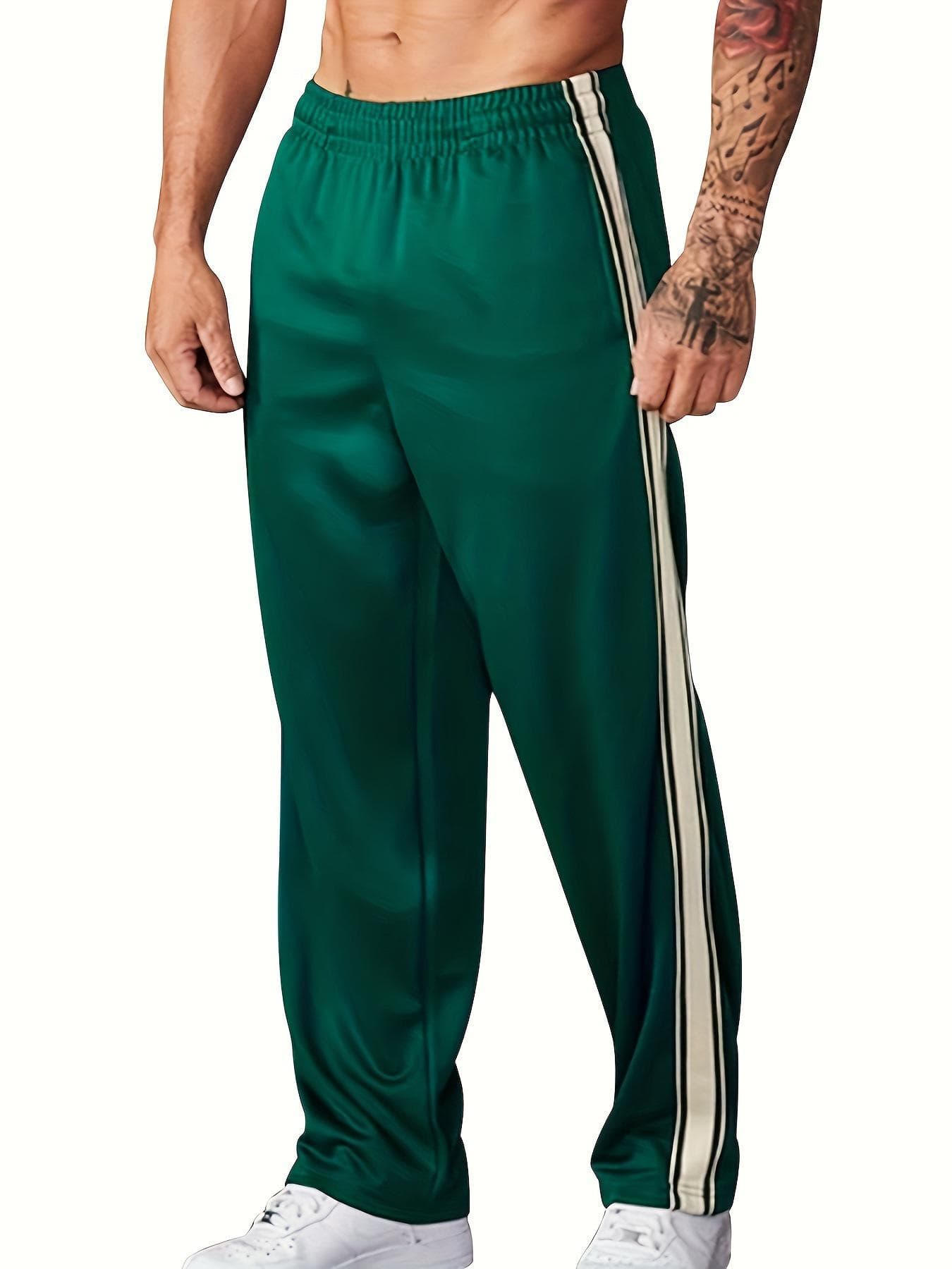2024 Men's European & American Spring/Summer Casual Sports & Fitness Trousers XL green