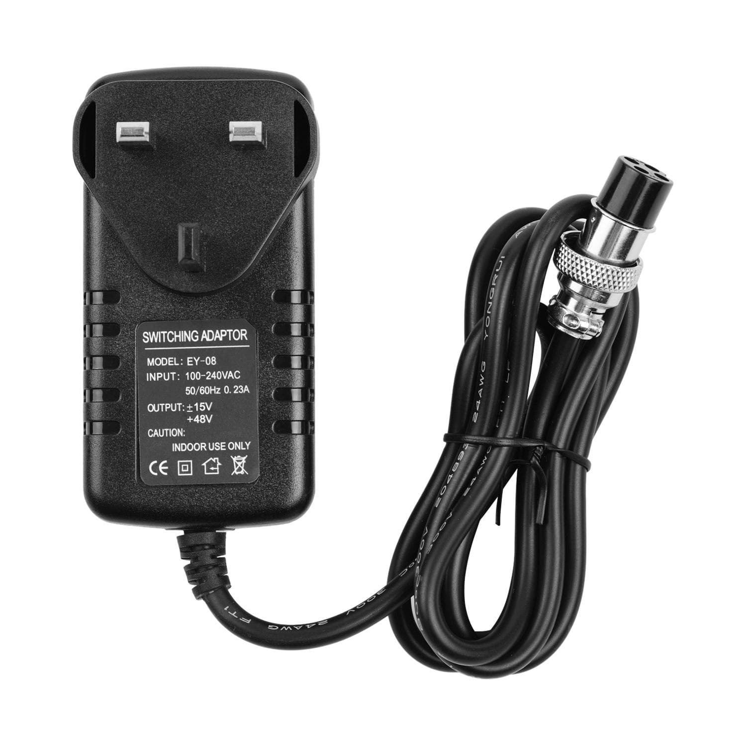 Mixing Console Mixer Power Supply AC Adapter 15V 230mA Universal 4-Pin Round Connector for 16 UK Plug black