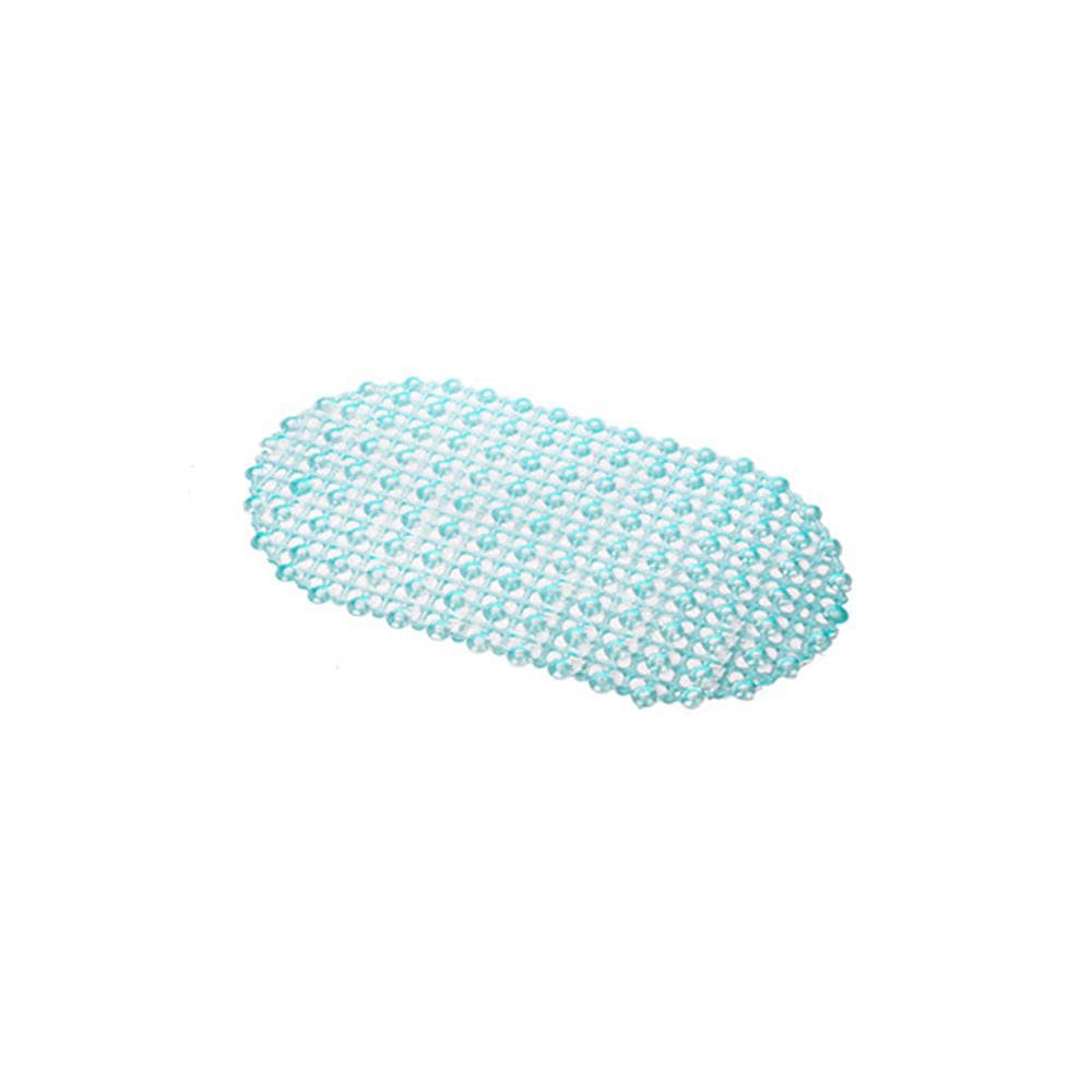 Safety Anti-slip Floor Mat Plain Oval Water Bath Bathroom Mat Tub Bath Shower Bath Carpet Clear Bubble Mat Safety Anti-slip Mat blue