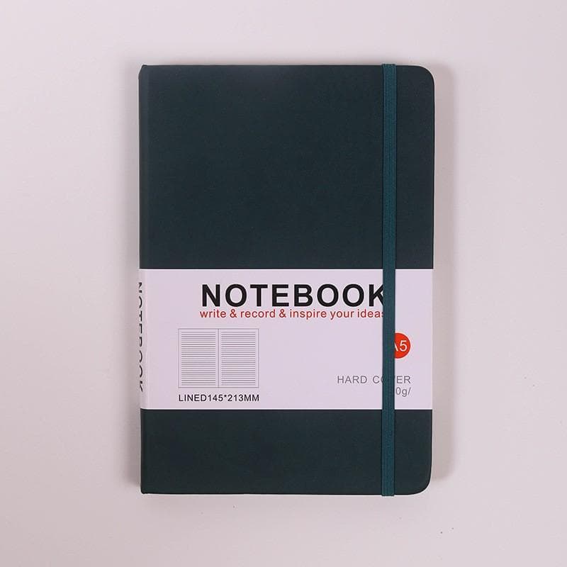 1pcs 96sheets A5 Creative Simple PU Leather Cover Notebooks Business Notepad Elastic Band Straps Student Diary Handbook Stationery Office Supplies Pack of 1