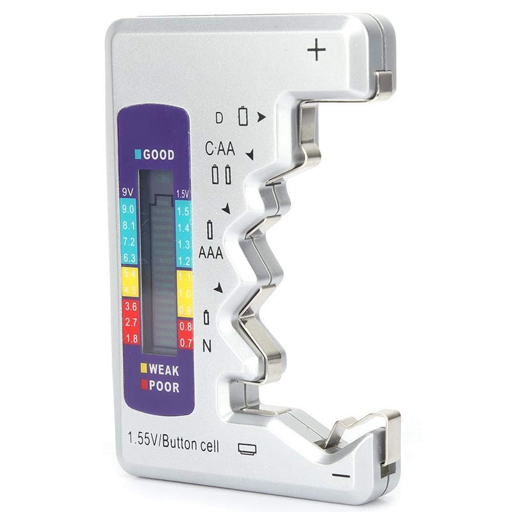 BT-886 Portable Battery Capacity Indicator Compact Size Lithium Battery Level Tester Digital white