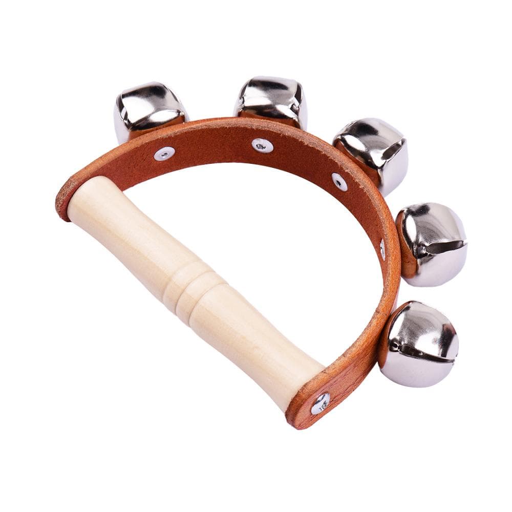 Handbell Hand Bells with Bells Wood Handle Musical Instrument Toy for Music Class 5 Bell ring the bell