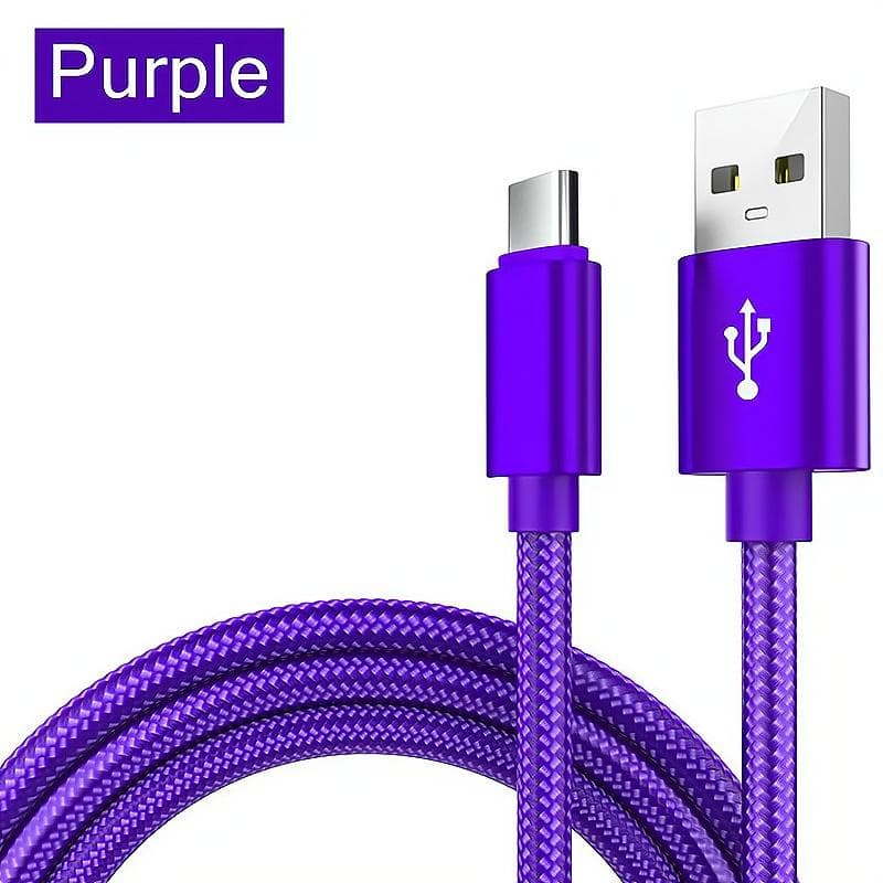 Digital Cables 3.3ft/6.6ft/9.9ft High-Speed USB Type-C Fast Charging Cable For Android Phones - Compatible With Samsung, Redmi, OnePlus, And Xiaomi 2m/6.6ft/78inch purple