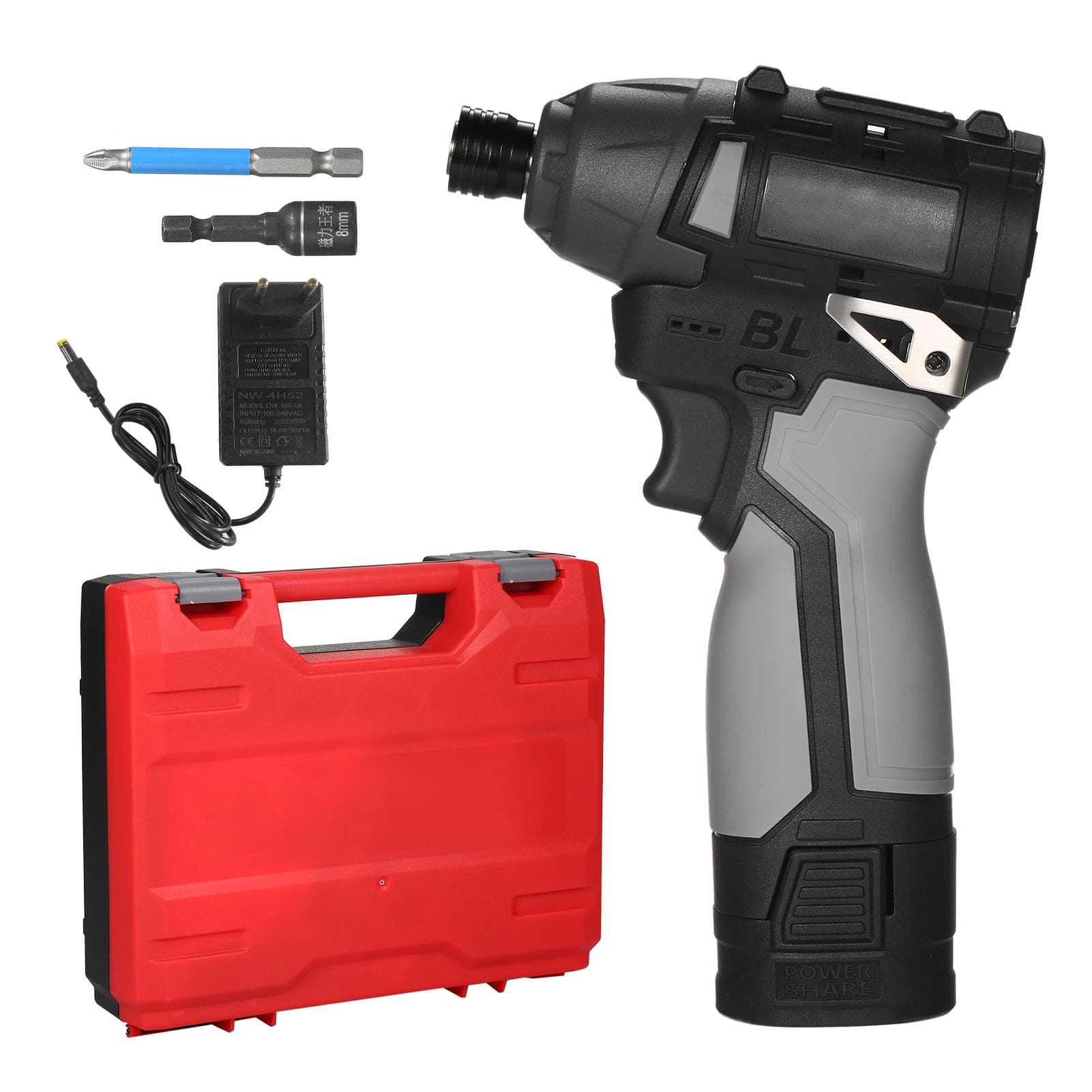 18V Brushless Electric Screwdriver Set Rechargeable Cordless Electric Power Screwdriver Set EU Plug & 1 Battery multicolour