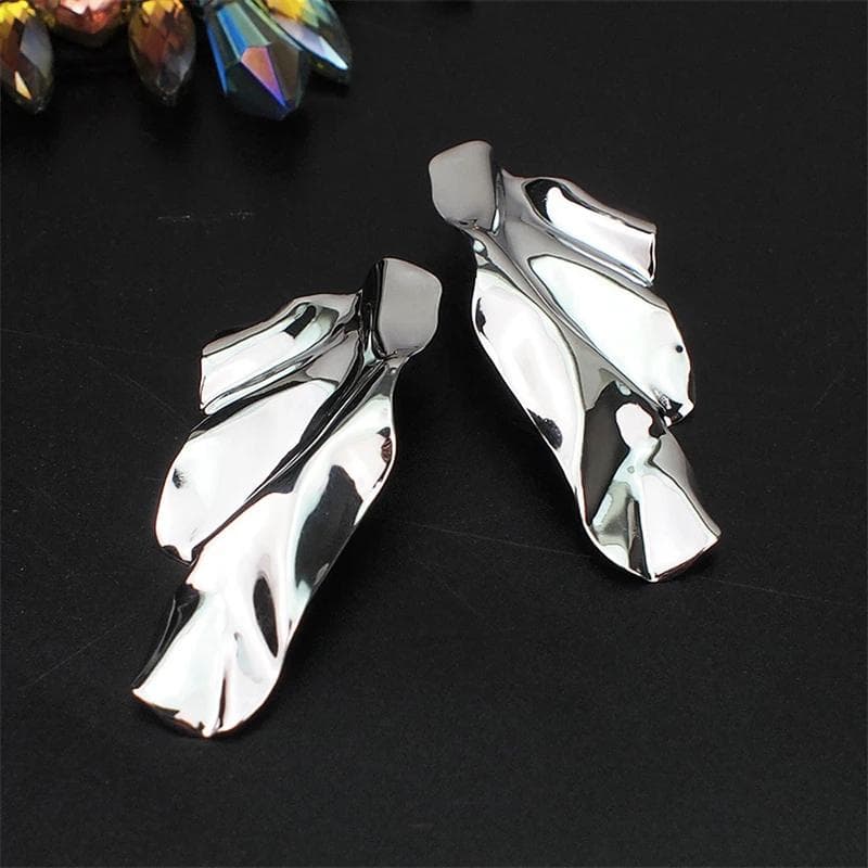 Exaggerated Irregular Metal Dangle Earrings for Women Big Geometric Statement Punk Personality Hanging Earrings Cool Stuff silver