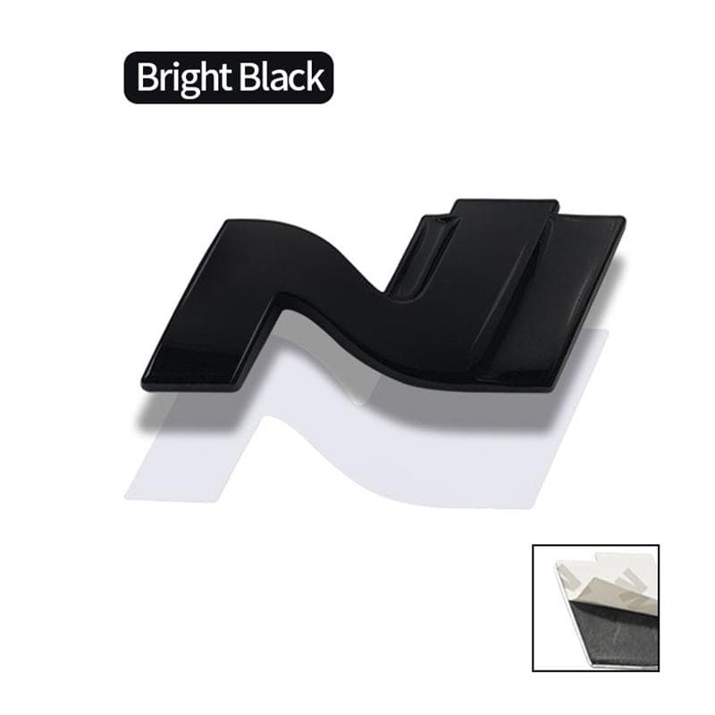 3D Metal N Emblem Grille Badge Stickers Decal For N LINE i30 i20 Sonata Accent Tucson Elantra IX35 Coolpad Azera Getz black