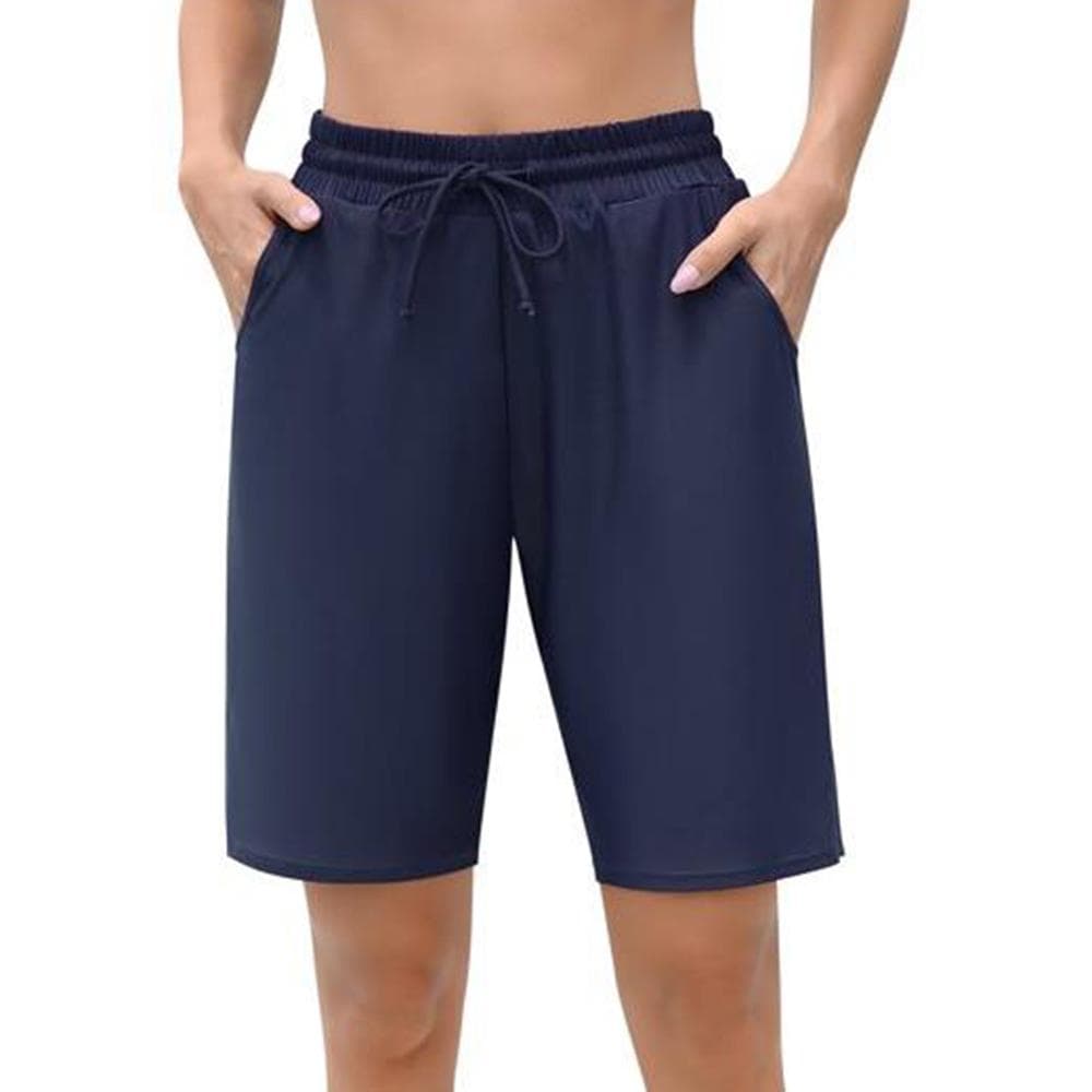 Charmleaks Women's Swimming Trunks Drawstring Board Shorts Swim Bottom for Women Bandeau Shorts l bleu de france