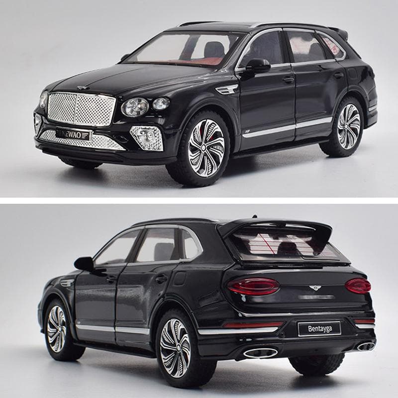 1/24 Scale Bentley Bentayga Diecast Car Model Toy, Pull Back Toy Vehicle with Sound and Light for Kids Toddler Boys Girls Gift Collection 1/24-21.5x8.2x7.3cm black